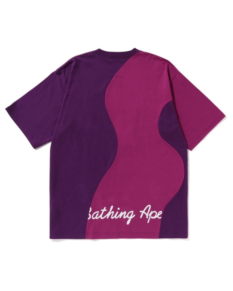 T Shirts Bape Cutting College Relaxed Fit Violette Homme | NGX-29699651